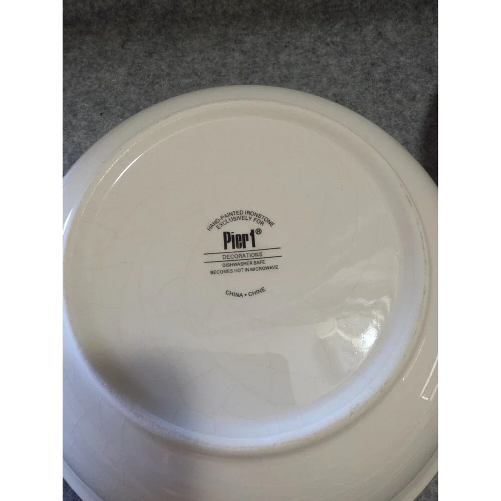 Pier One Christmas Tree/Snowflake Ironstone Plates, Salad Plates & Bowls.  READ